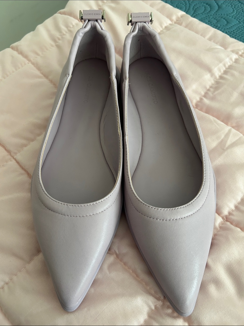 Vince Camuto Bendreta Lavender Point Toe Leather Ballet Flats